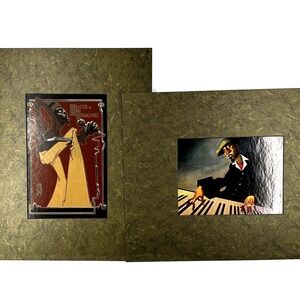 Matted Justin Bua Prints Piano Man and The MC African American Hip Hop Culture‎